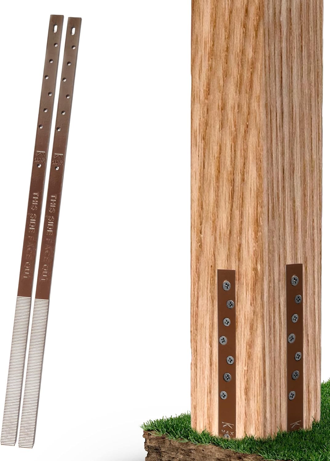 Post Buddy fence post repair kit — pack of two heavy-duty steel stakes